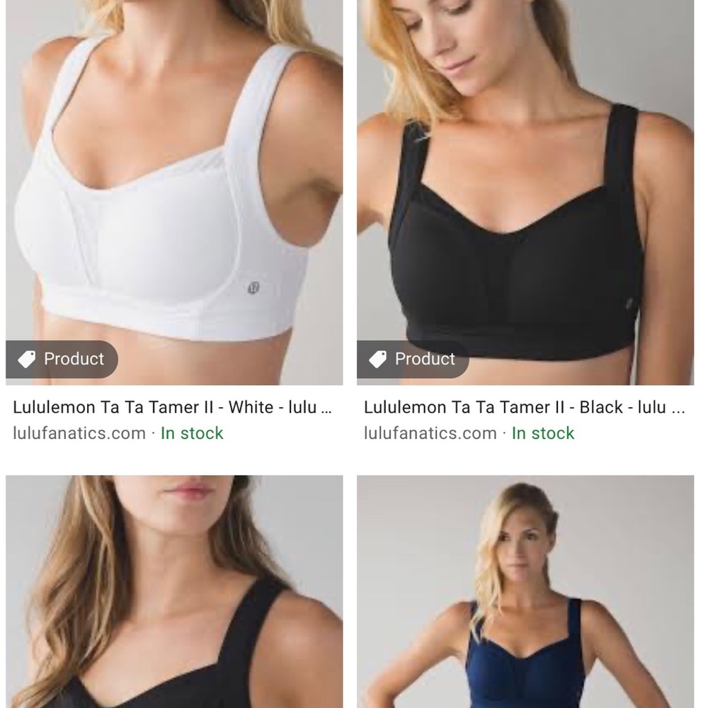 Lot of 2 Lululemon Tata tamer Bras 34DD
